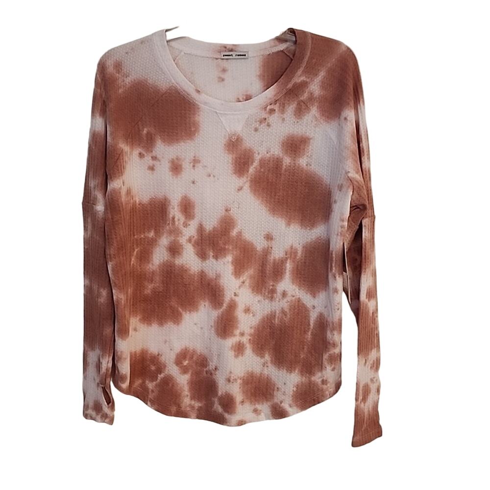 Sweet Romeo Burnout Waffle Knit Top, NWT, Large